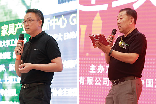 01_震旦家具創(chuàng)新中心高曰菖總經理分享。02_新疆瑞興何玉明總經理致辭。
